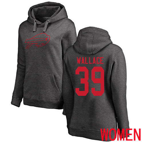 NFL Women Buffalo Bills #39 Levi Wallace Ash One Color Pullover Hoodie Sweatshirt